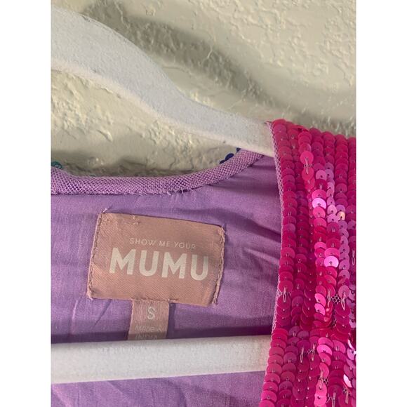 Show Me Your Mumu Kidman Mini Dress in Neon Stripe Sequins S - Picture 6 of 10